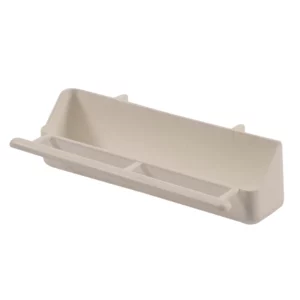 Duvo - Accessoire Oiseau - Mangeoire Volière avec Perchoir - Blanc