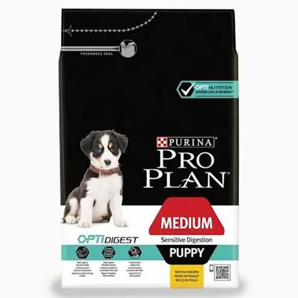 ProPlan - Croquette Chiot - Puppy Medium - OPTI Digest - Digestion Difficile - Agneau