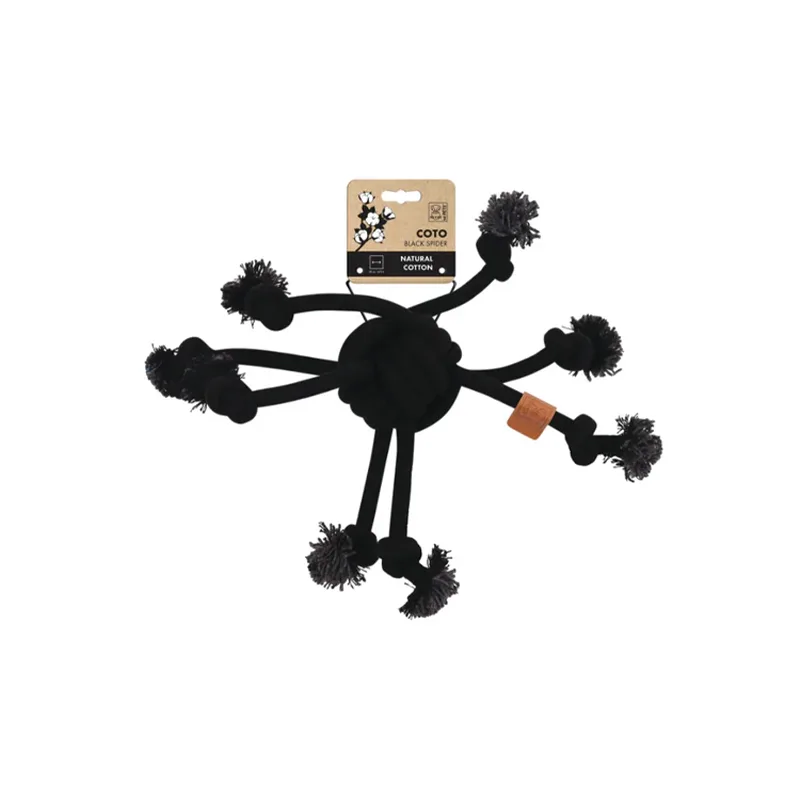 Mpets - Coto Spider Balle Noire en Corde à Tirer pour Chien
