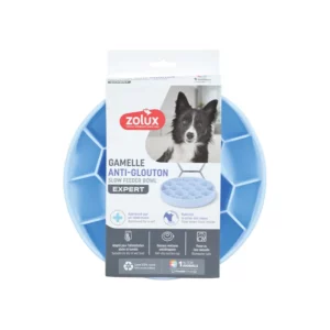 Zolux - Écuelle Anti-Glouton en Silicone Bleu pour Chien