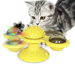 Panda Source - Jouet Tournant pour Chat Jaune