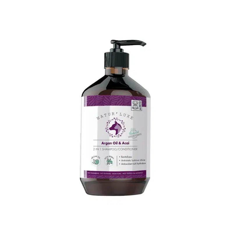 Mpets - Shampooing 2 en 1 à l'Huile d'Argan & à l'Açaï Natur'Luxe