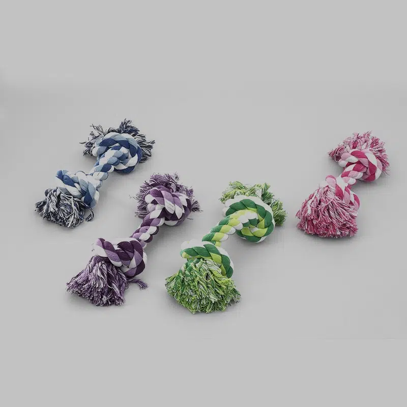 Ebi - Jouet pour Chien Corde avec 2 Noeuds Couleurs Mélangées