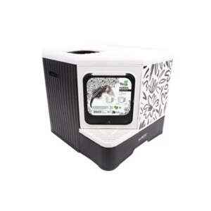 Mpets - Bac à Litière pour Chat Terra Forma Eco Noir Floral