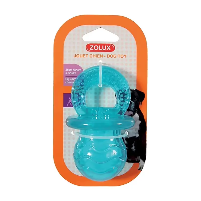 Zolux - Jouet TPR Tétine pour Chien Pop Turquoise