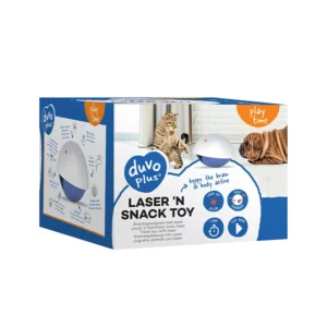 Duvo - Jeu pour Chien & Chat Laser N' Snack Bleu & Blanc