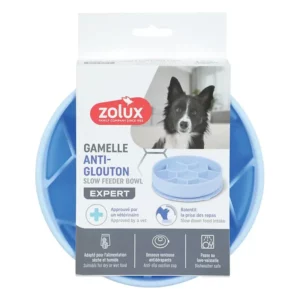ZOLUX - Gamelle Antiglouton Silicone Ventouse Bleu