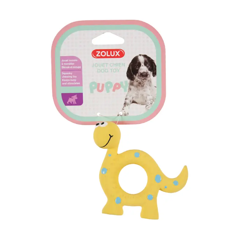 ZOLUX - Jouet Latex Puppy Dino Jaune 9,5 cm