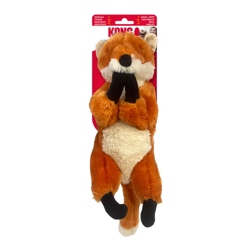 KONG - Wild Low Stuff Fox Jouet Chien Peluche Renforcée à Faible Rembourrage