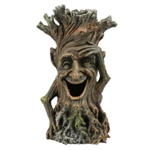 Aqua Della - Décoration d'Aquarium Tronc d'Arbre avec un Visage