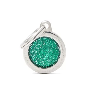 MyFamily - Médaillon à Graver Shine Cercle Petit Paillettes Vert