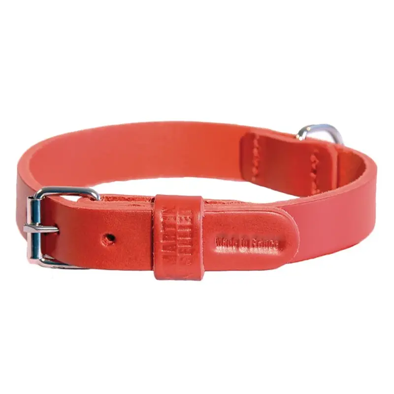 Martin Sellier - Collier Cuir Rouge 70 cm × 35 mm