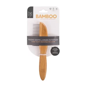 HERY - Bamboo Wide-Tooth Rotating Pin Comb 22 cm