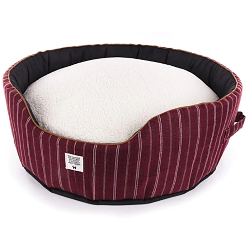 Martin Sellier - Panier Cricket Chic Londonien Bordeaux & Blanc 55 cm × 22 cm