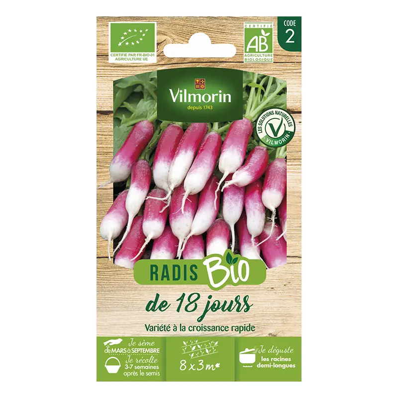 VILMORIN - Graines Radis De 18 Jours Bio Jardin