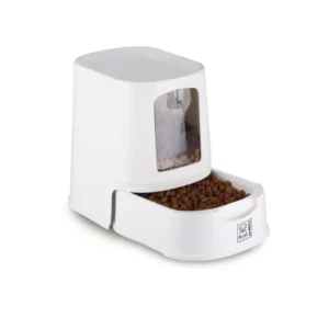 M-Pets - Distributeur Nourriture Avec Couvercle 3000 ml Blanc