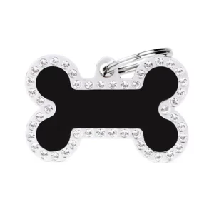 MyFamily - Médaillon à Graver Big Glam Bone Noir