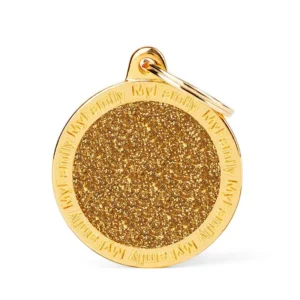 MyFamily - Médaillon à Graver Shine Grand Cercle Doré Paillettes