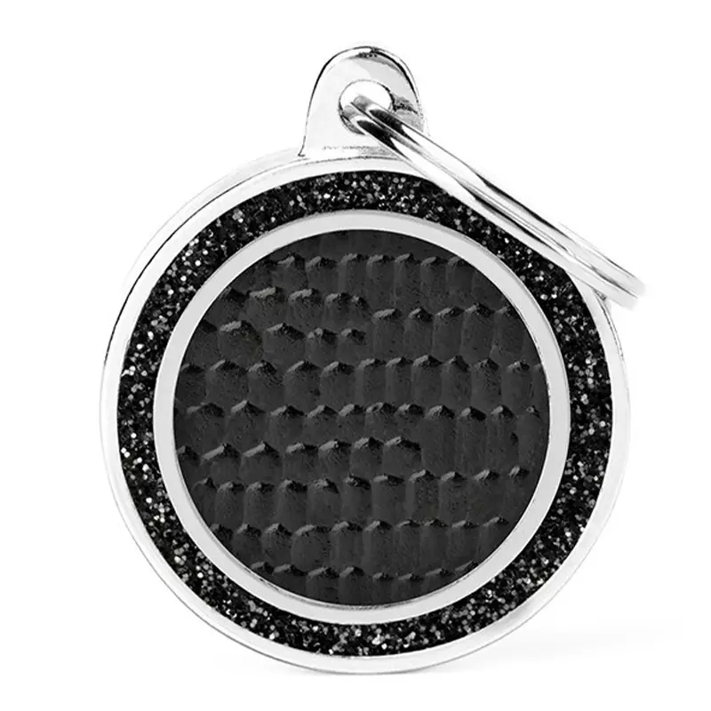MyFamily | Médaillon à Graver Medium Cercle Saint Tropez Noir