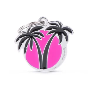 MyFamily - Médaillon à Graver Charms Palme Fuchsia