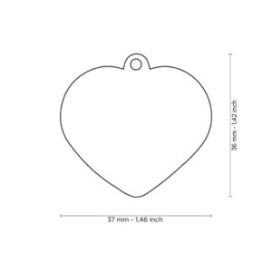 MyFamily - Médaillon à Graver Shine Grand Cœur Gris Paillettes