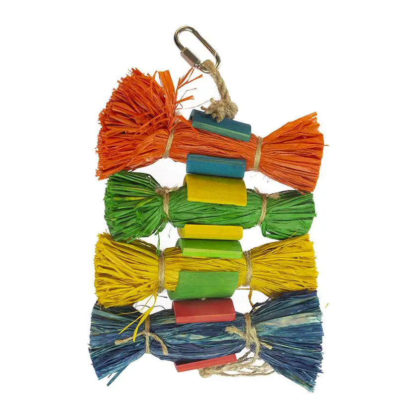 DUVO - Jouet Liens Raphia & Bambou Multicolore 25,4 cm