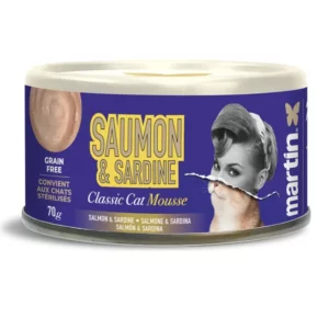 MARTIN Classic mousse saumon sardine pâtée complète pour chat
