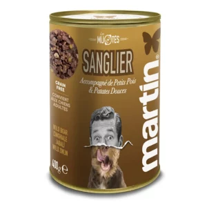 MARTIN Mijoté de sanglier pour chien – Pâtée chien complète-400gr