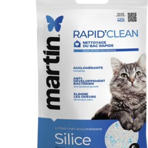 Litière agglomérante en silice RAPID CLEAN nettoyage rapide, ultra absorbante et anti-odeurs pour chat | Martin Sellier