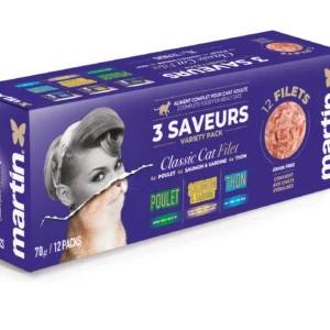 MARTIN Multi Classic filet poulet saumon thon pâtée complète pour chat 12x70gr