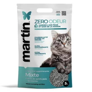 Litière Zero Odeur Mixte Agglo 5L | Martin Sellier