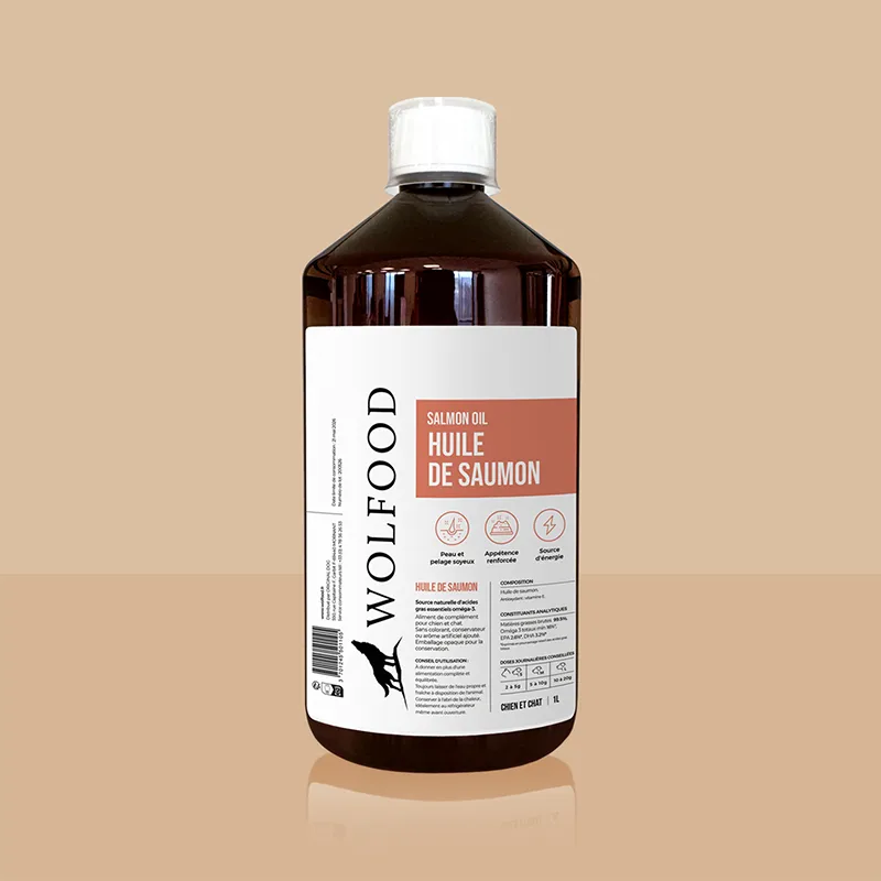WOLFOOD Flacon 1L Huile de Saumon-2 WOLFOOD Flacon 1L Huile de Saumon-2