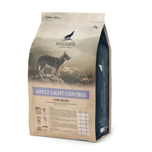 Wolfood Adult Light Control – Croquettes allégées pour chien adulte – 3 kg