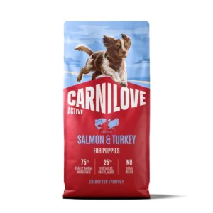 Carnilove Active Puppy Saumon & Dinde 12 kg – Croquettes sans céréales pour chiot